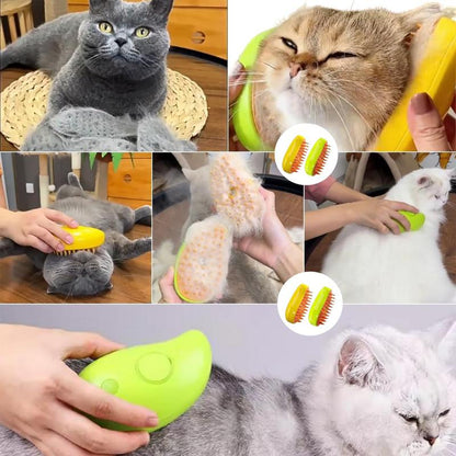 Creative Pet Grooming Brush Electric Spray Hair Removal Comb for Dogs Yellow Green Ergonomic Design Comfortable Grooming Tool