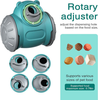 Interactive Dog Treat Dispenser Toy with Slow Feeding Enriching Play, Food Dispensing Dog Toy Enrichment Puzzle for Small, Medium, or Large Breeds, Heavy-Duty ABS Plastic