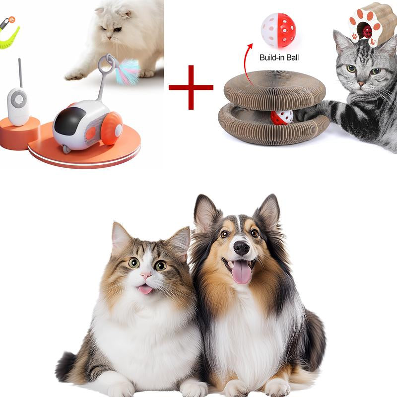 Interactive Smart Toy Car for Indoor Cats or Dog - USB Rechargeable and Automatic Mobile Pet Toy Designed to Engage and Stimulate Your Pet Family