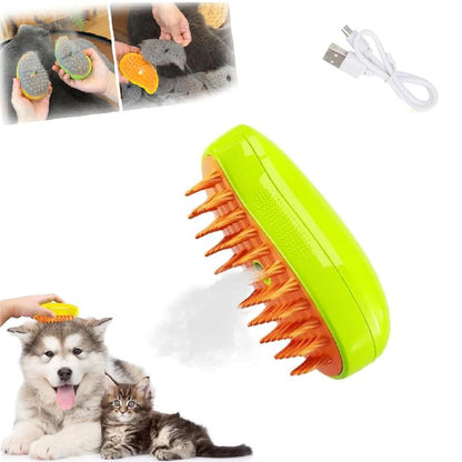 Creative Pet Grooming Brush Electric Spray Hair Removal Comb for Dogs Yellow Green Ergonomic Design Comfortable Grooming Tool