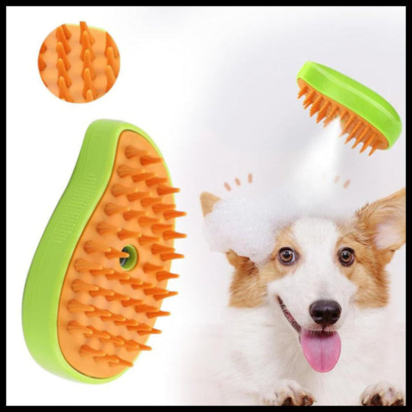 Creative Pet Grooming Brush Electric Spray Hair Removal Comb for Dogs Yellow Green Ergonomic Design Comfortable Grooming Tool