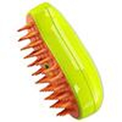 Creative Pet Grooming Brush Electric Spray Hair Removal Comb for Dogs Yellow Green Ergonomic Design Comfortable Grooming Tool