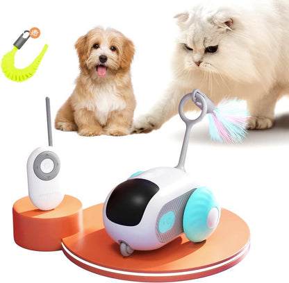 Interactive Smart Toy Car for Indoor Cats or Dog - USB Rechargeable and Automatic Mobile Pet Toy Designed to Engage and Stimulate Your Pet Family