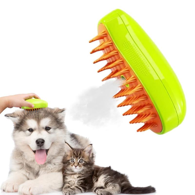 Creative Pet Grooming Brush Electric Spray Hair Removal Comb for Dogs Yellow Green Ergonomic Design Comfortable Grooming Tool