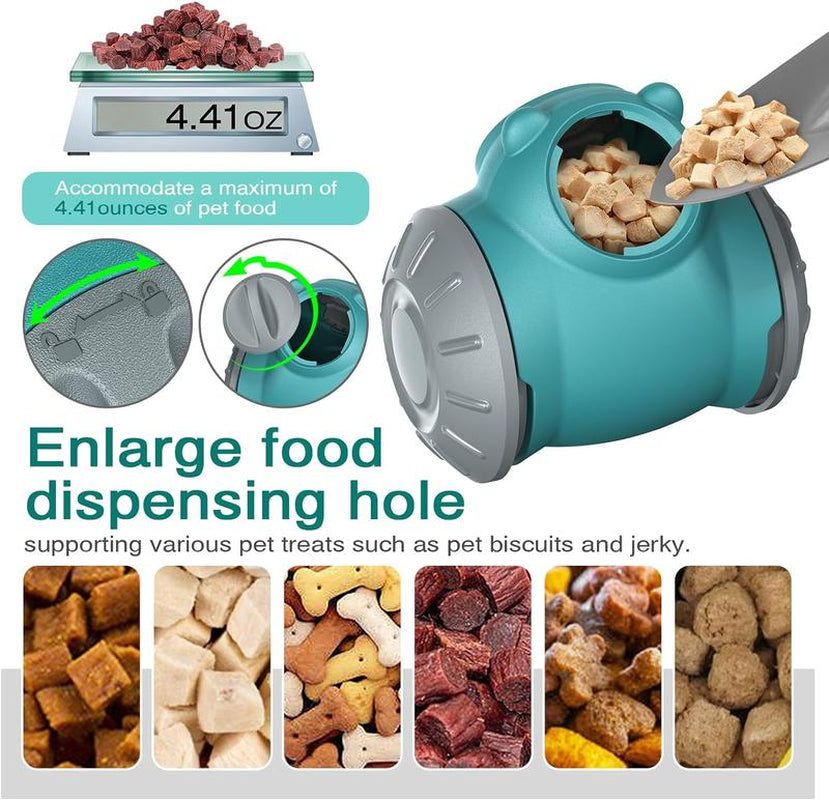 Interactive Dog Treat Dispenser Toy with Slow Feeding Enriching Play, Food Dispensing Dog Toy Enrichment Puzzle for Small, Medium, or Large Breeds, Heavy-Duty ABS Plastic